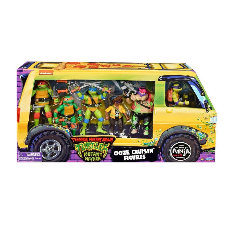 slide 1 of 6, Teenage Mutant Ninja Turtles: Mutant Mayhem Ooze Cruisin' Action Figure Set - 6pk, 6 ct