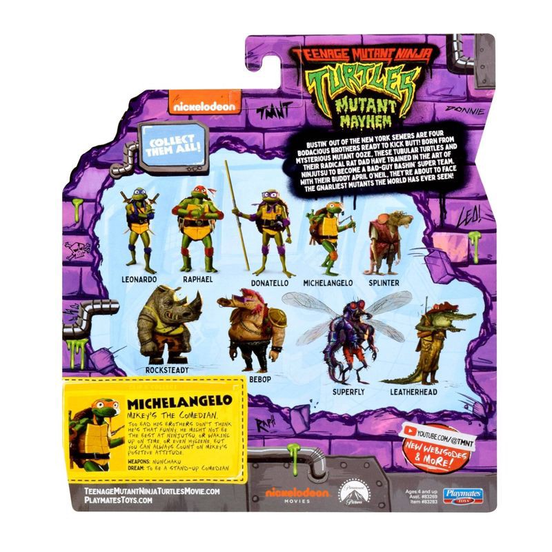 slide 4 of 6, Teenage Mutant Ninja Turtles: Mutant Mayhem Michelangelo Action Figure, 1 ct