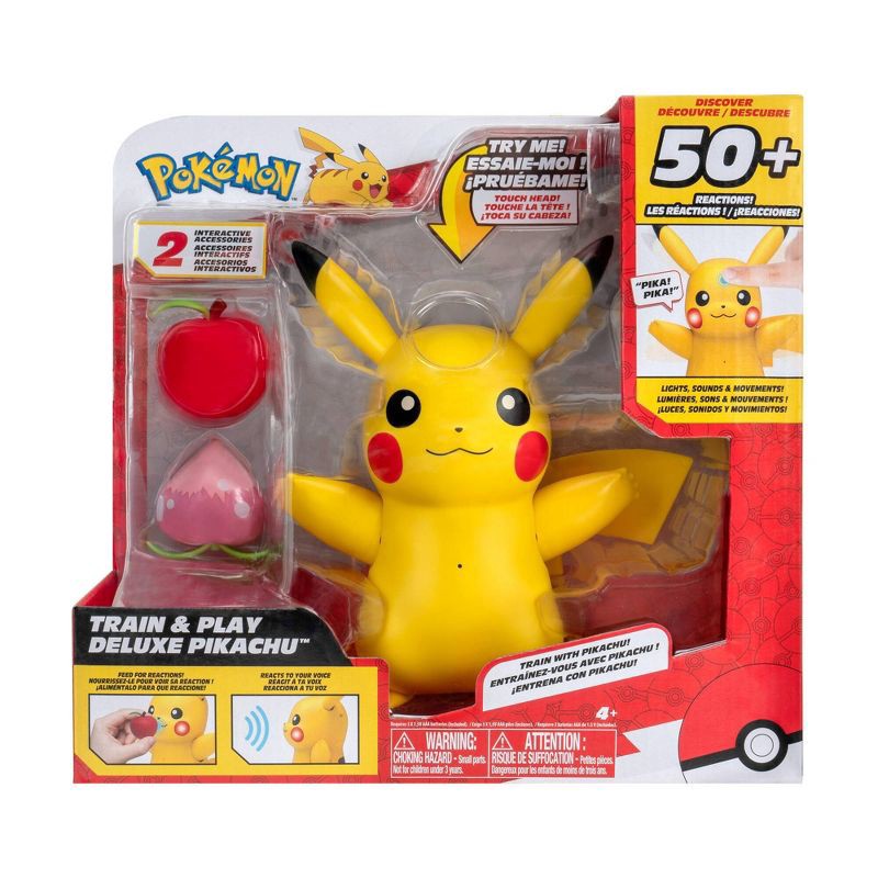 slide 3 of 11, Pokemon Pokémon Pikachu Train and Play Deluxe Interactive Action Figure, 1 ct