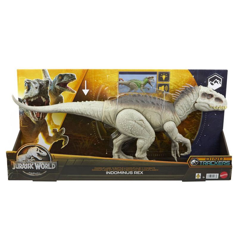 slide 2 of 10, Mattel Jurassic World Dino Trackers Camouflage 'N Battle Indominus Rex Action Figure, 1 ct