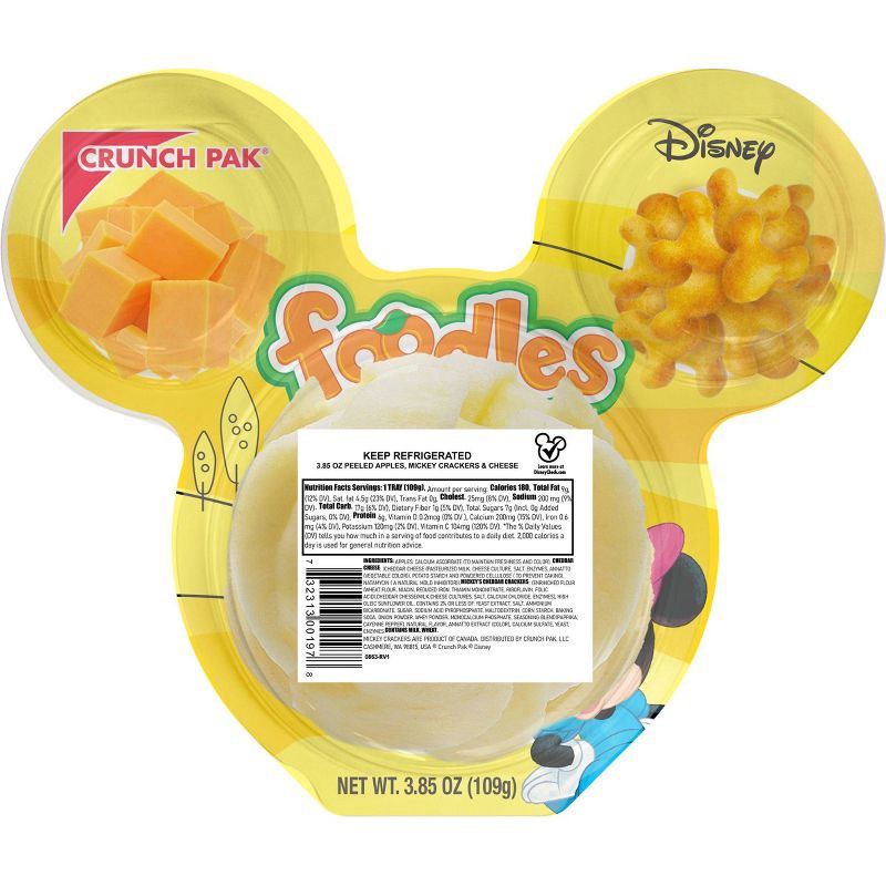 slide 2 of 4, Disney Foodles Peeled Apples, Cheese & Crackers Crunch Pak - 3.85oz, 3.85 oz