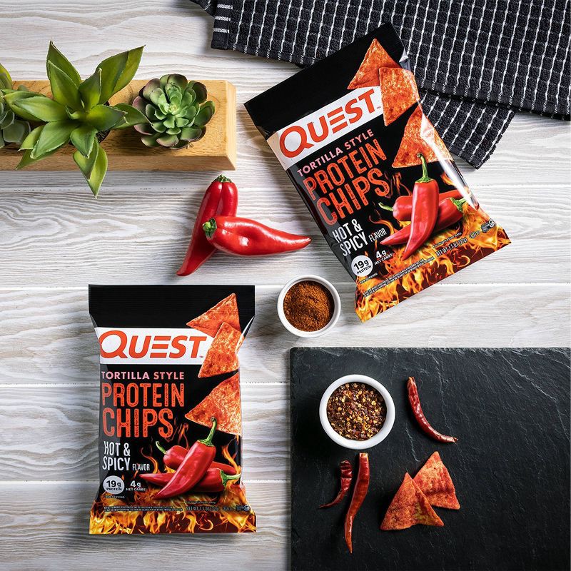 slide 3 of 3, Quest Nutrition Hot & Spicy Chips Bag - 4.5oz/4ct, 4.5 oz, 4 ct