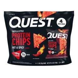 Quest Nutrition Hot & Spicy Chips Bag - 4.5oz/4ct