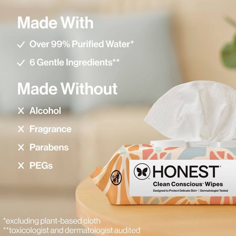 slide 2 of 14, The Honest Company Plant-Based Baby Wipes made with over 99% Water - Sunburst - 864ct, 864 ct