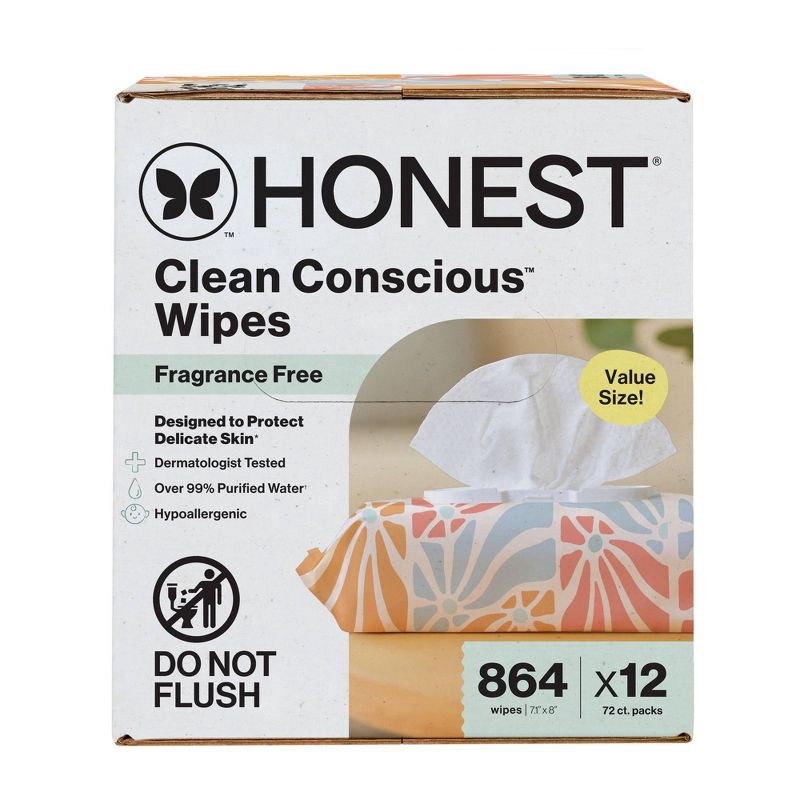 slide 12 of 14, The Honest Company Plant-Based Baby Wipes made with over 99% Water - Sunburst - 864ct, 864 ct