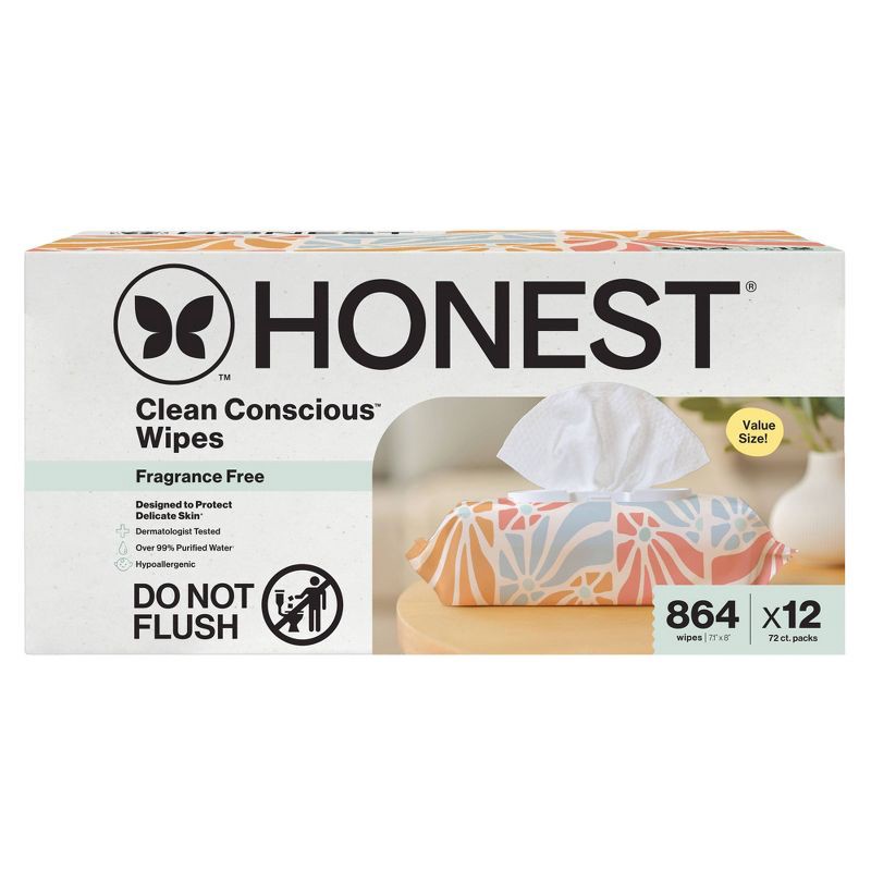 slide 13 of 14, The Honest Company Plant-Based Baby Wipes made with over 99% Water - Sunburst - 864ct, 864 ct