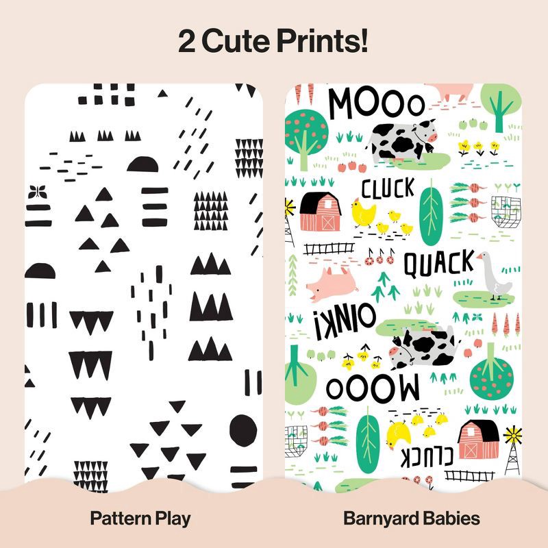 slide 5 of 8, The Honest Company Clean Conscious Disposable Diapers -Barnyard Babies + Pattern Play - Size 7 - 64ct, 7 x 64 ct