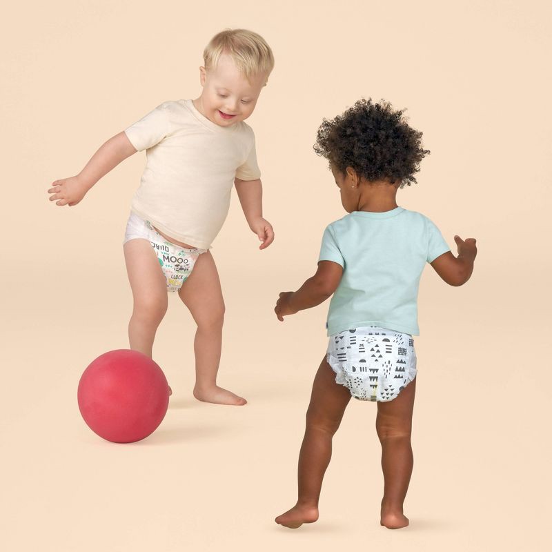 slide 6 of 8, The Honest Company Clean Conscious Disposable Diapers -Barnyard Babies + Pattern Play - Size 7 - 64ct, 7 x 64 ct