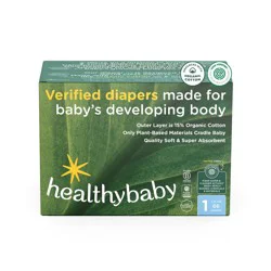 HealthyBaby Certified Safe Organic Cotton Enhanced Diapers - Size 1 - 66ct
