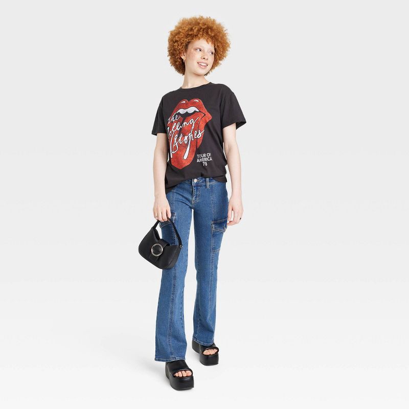 slide 3 of 3, Women's Classic The Rolling Stones Short Sleeve Graphic T-Shirt - Black L, 1 ct