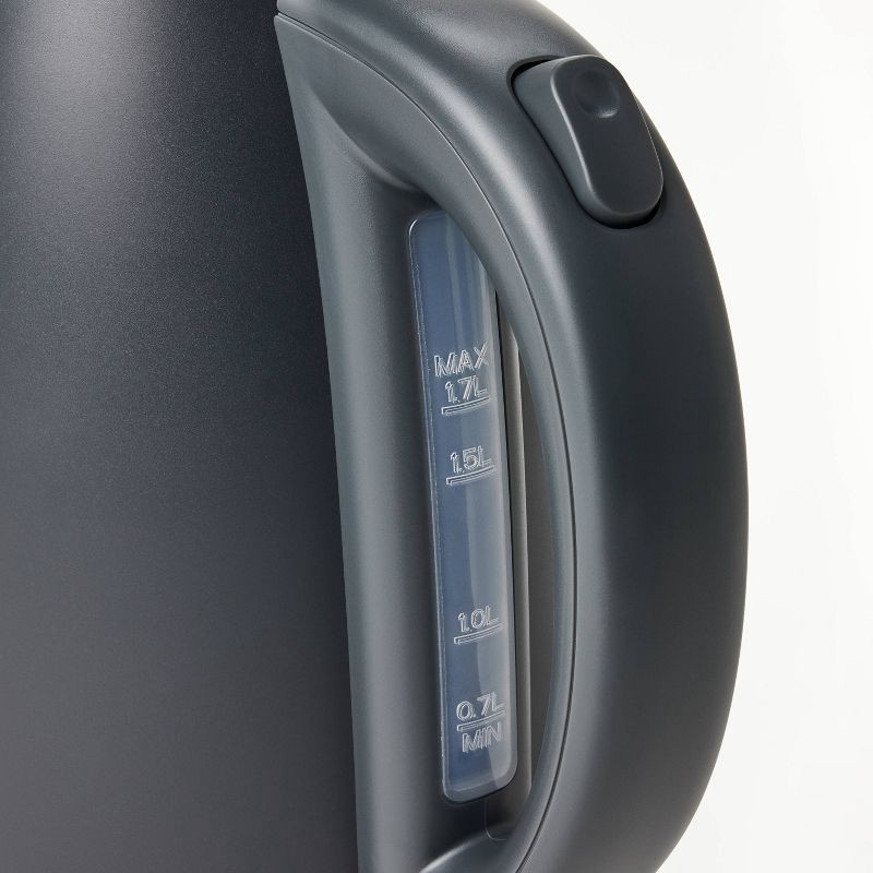 slide 5 of 6, 1.7 L Electric Kettle with Thin Chrome Trim Band - Painted Stainless Steel - Figmint™, 1.7 liter