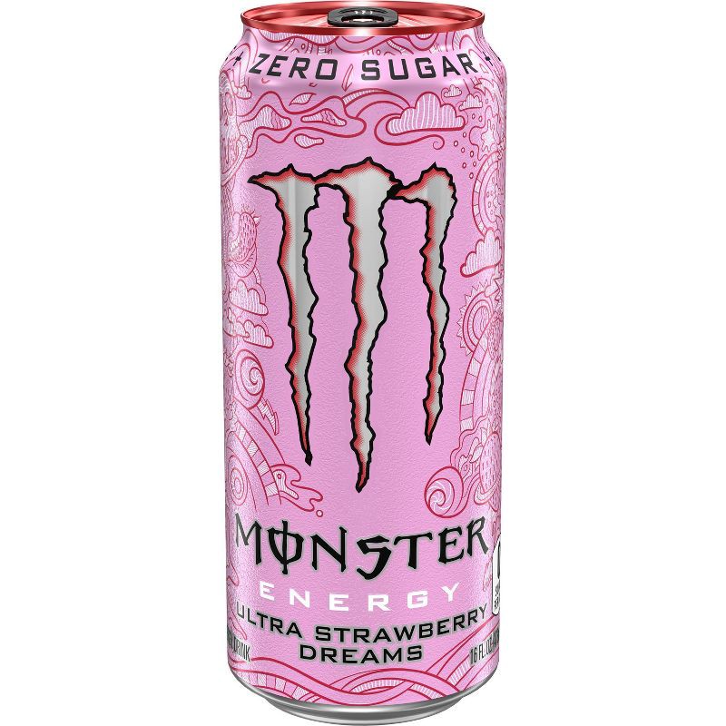 slide 1 of 4, Monster Energy Monster Ultra Strawberry Dreams Energy Drink - 16 fl oz Can, 16 fl oz