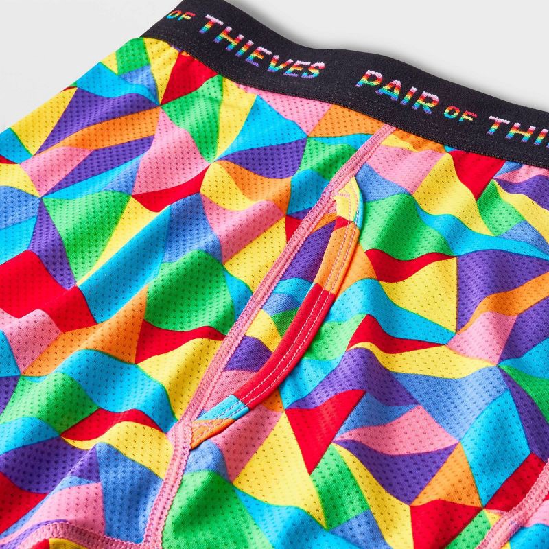Pair Of Thieves Men's Rainbow Abstract Print Super Fit Boxer Briefs -  Red/blue/green S : Target