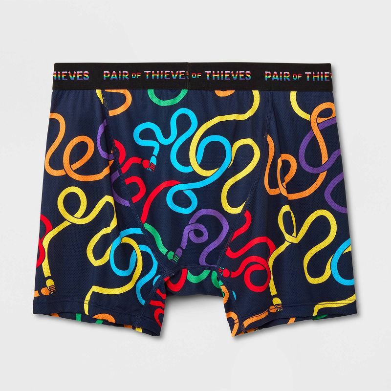 Pair of Thieves Men's Colorful Lines Super Fit Boxer Briefs - Blue XL 1 ct