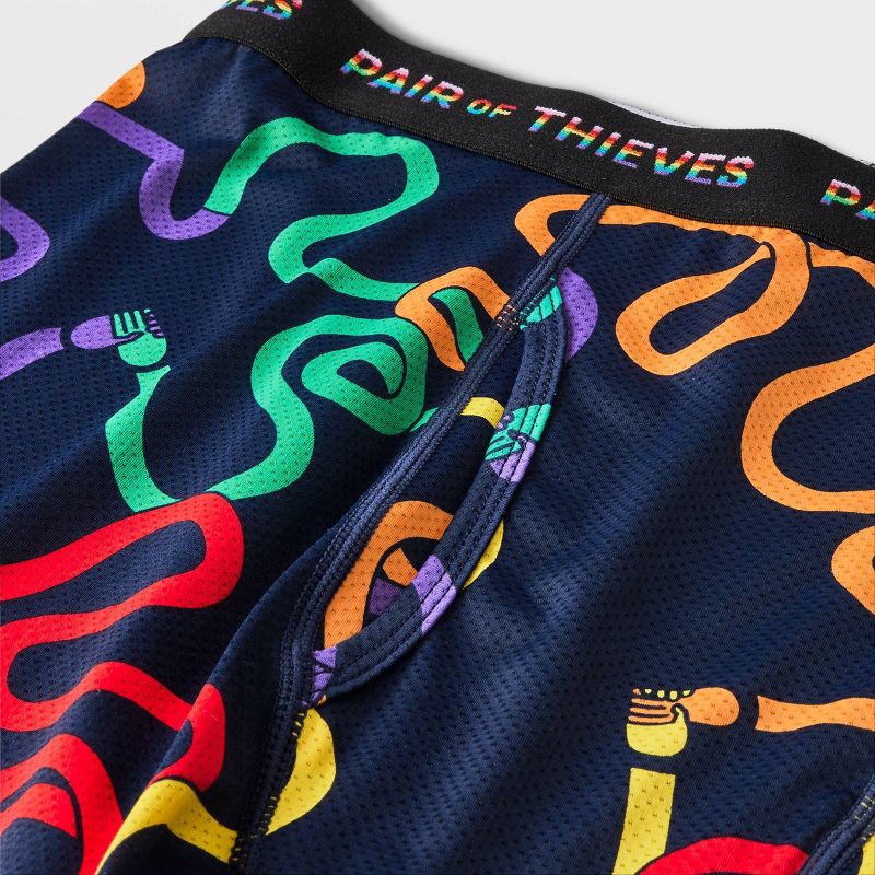 Pair of Thieves Men's Colorful Lines Super Fit Boxer Briefs - Blue XL 1 ct