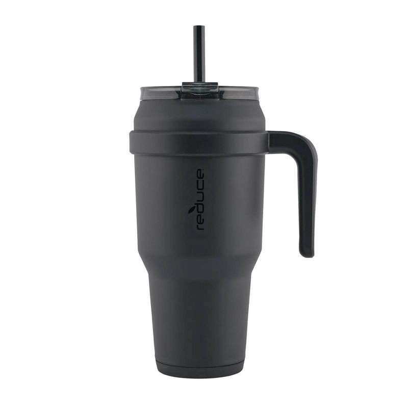 slide 1 of 10, Reduce 40oz Cold1 Vacuum Insulated Stainless Steel Straw Tumbler Mug Matte Black: Dishwasher-Safe, BPA-Free, Portable Drinkware, 40 oz