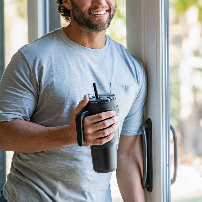 slide 10 of 10, Reduce 40oz Cold1 Vacuum Insulated Stainless Steel Straw Tumbler Mug Matte Black: Dishwasher-Safe, BPA-Free, Portable Drinkware, 40 oz