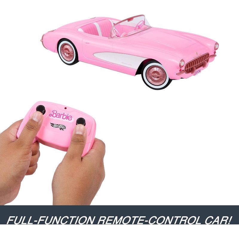 slide 4 of 6, Hot Wheels RC Barbie Corvette Remote Control Car from Barbie: The Movie, 1 ct