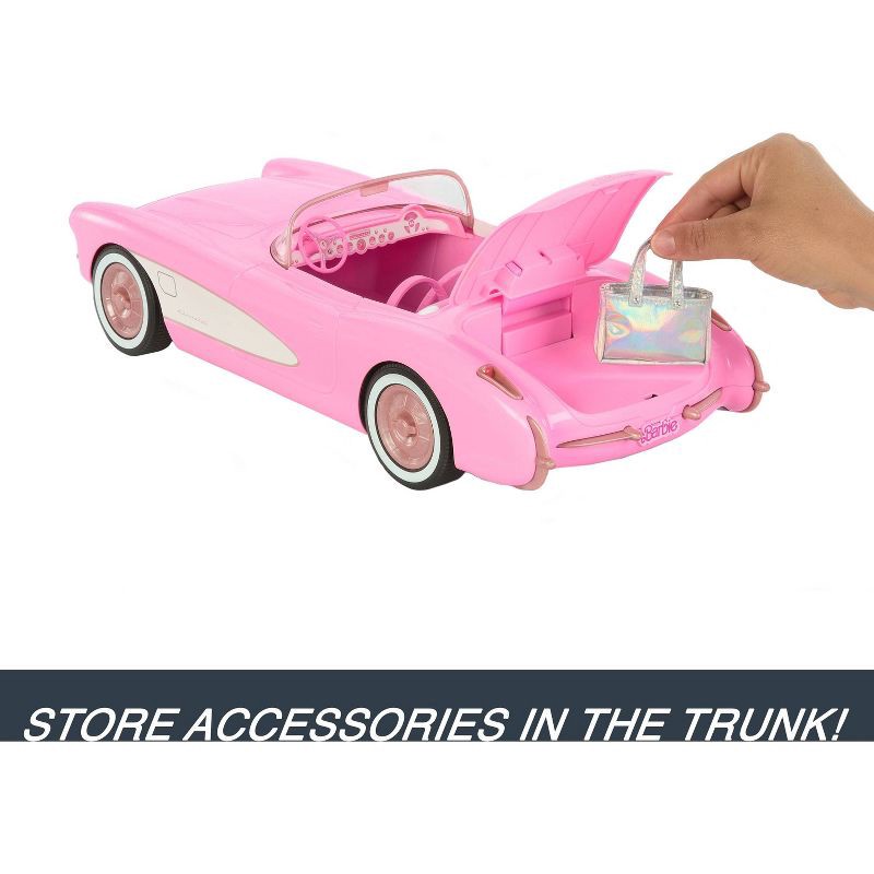 slide 6 of 6, Hot Wheels RC Barbie Corvette Remote Control Car from Barbie: The Movie, 1 ct
