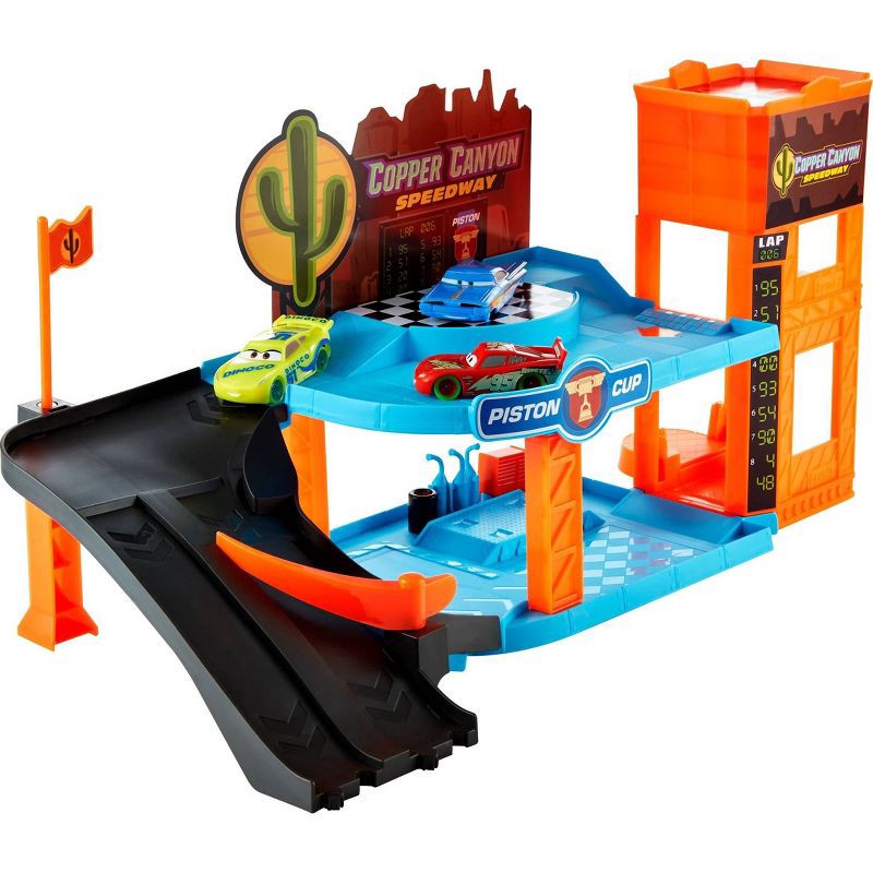 slide 2 of 4, Disney and Pixar Cars Glow Racers Copper Canyon Glowing Garage Playset, 1 ct