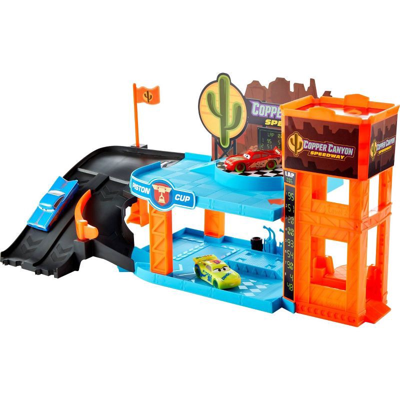 slide 1 of 4, Disney and Pixar Cars Glow Racers Copper Canyon Glowing Garage Playset, 1 ct