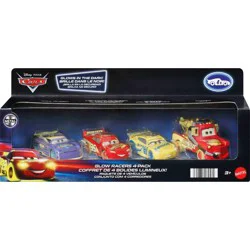 Pixar Cars Glow Racers Diecast Vehicles 4pk - 1:55 Scale