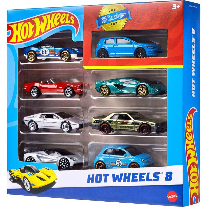 slide 5 of 6, Hot Wheels Cars & Trucks Set with 1 Exclusive Car - 1:64 Scale - 8pk, 8 ct