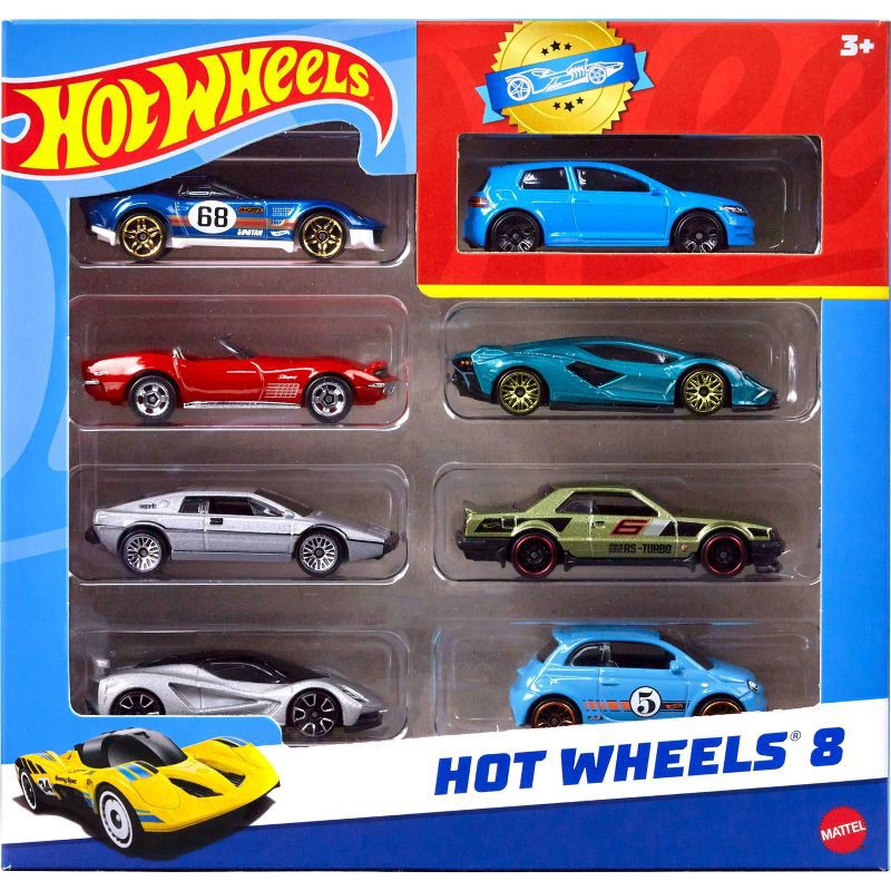 slide 1 of 6, Hot Wheels Cars & Trucks Set with 1 Exclusive Car - 1:64 Scale - 8pk, 8 ct