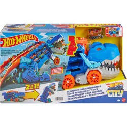 Hot Wheels City Ultimate T-Rex Transporter Hauler Transforms into a Dino Featured in Lets Race