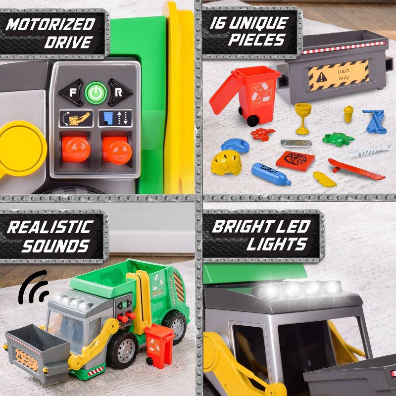 slide 4 of 7, Maxx Action 3-N-1 Maxx Recycler - Toy Garbage Truck with Joystick Controllers and Miniature Trash Pieces, 1 ct