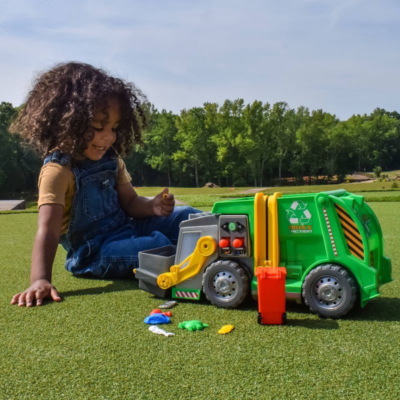 slide 5 of 7, Maxx Action 3-N-1 Maxx Recycler - Toy Garbage Truck with Joystick Controllers and Miniature Trash Pieces, 1 ct