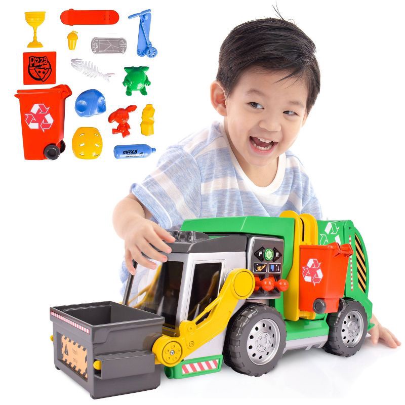 slide 7 of 7, Maxx Action 3-N-1 Maxx Recycler - Toy Garbage Truck with Joystick Controllers and Miniature Trash Pieces, 1 ct