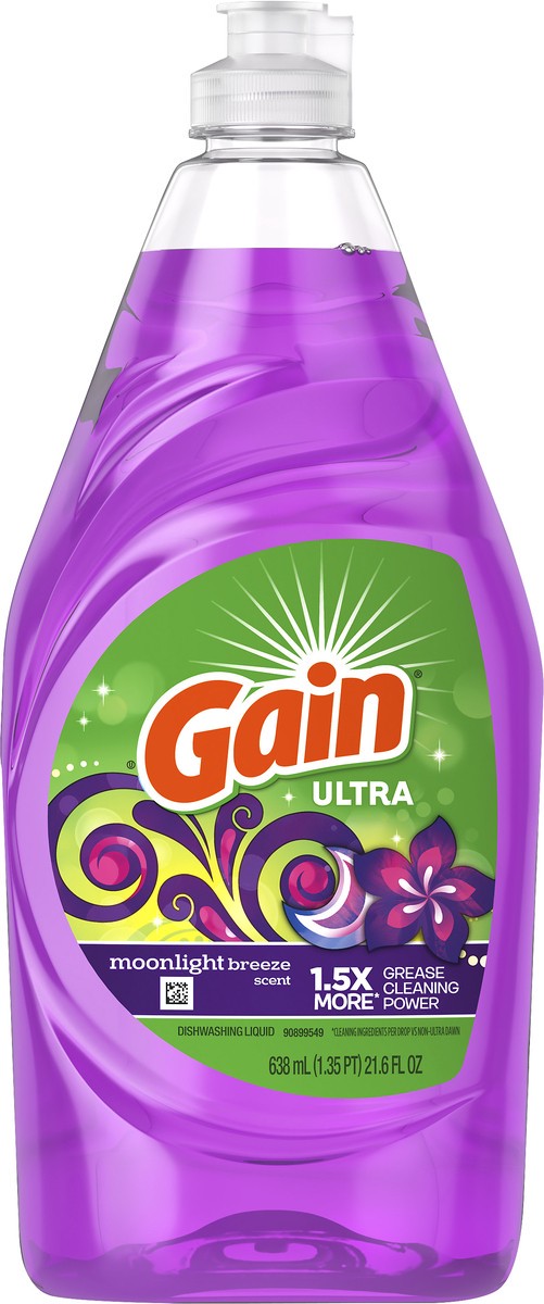 slide 1 of 5, Gain Moonlight Breeze Scent Dishwashing Liquid 638 ml, 638 ml