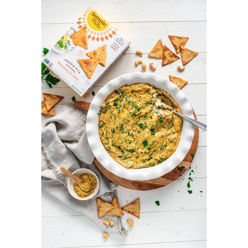 slide 5 of 5, Simple Mills Veggie Flour Pita Crackers Himalayan Salt - 4.25oz, 4.25 oz