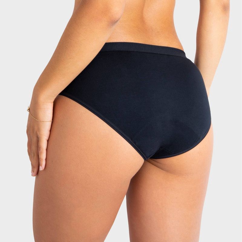 slide 4 of 10, Saalt Heavy Absorbency Briefs Super Soft Modal Comfort Leak Proof Women's Period Underwear - Volcanic Black - M, 1 ct