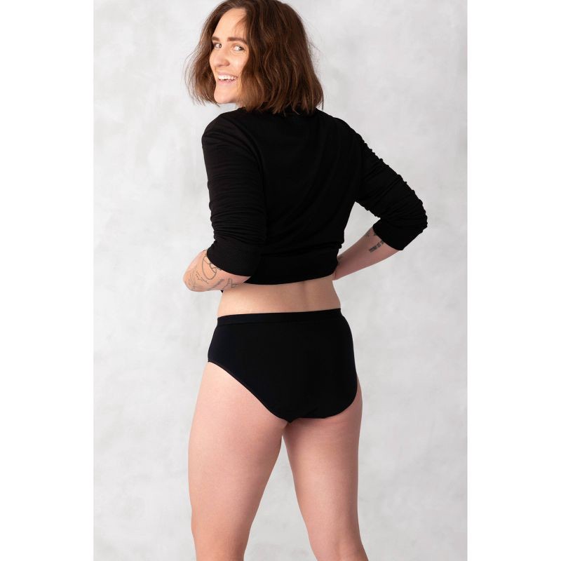 slide 10 of 10, Saalt Heavy Absorbency Briefs Super Soft Modal Comfort Leak Proof Women's Period Underwear - Volcanic Black - M, 1 ct