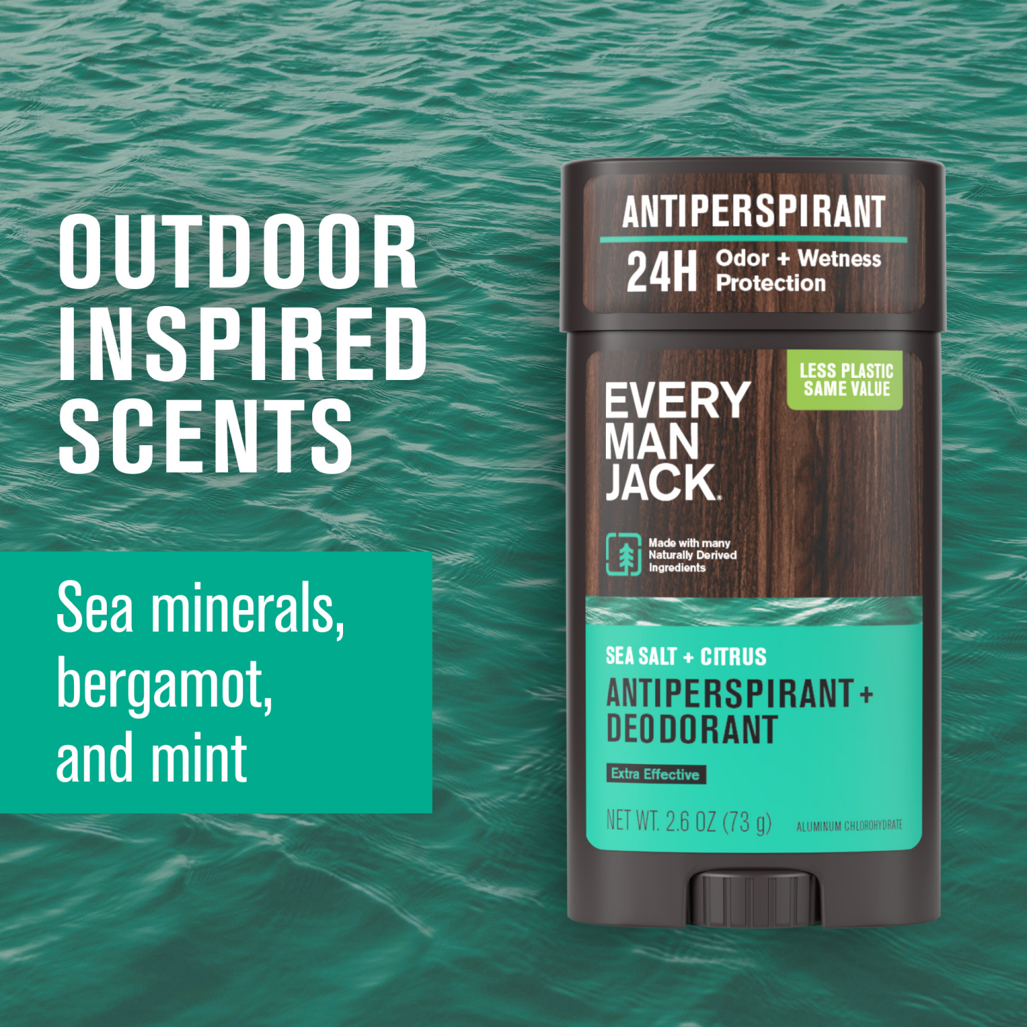 slide 7 of 8, Every Man Jack Men's Sea Salt + Citrus Antiperspirant Deodorant - 2.6 oz, 2.6 oz