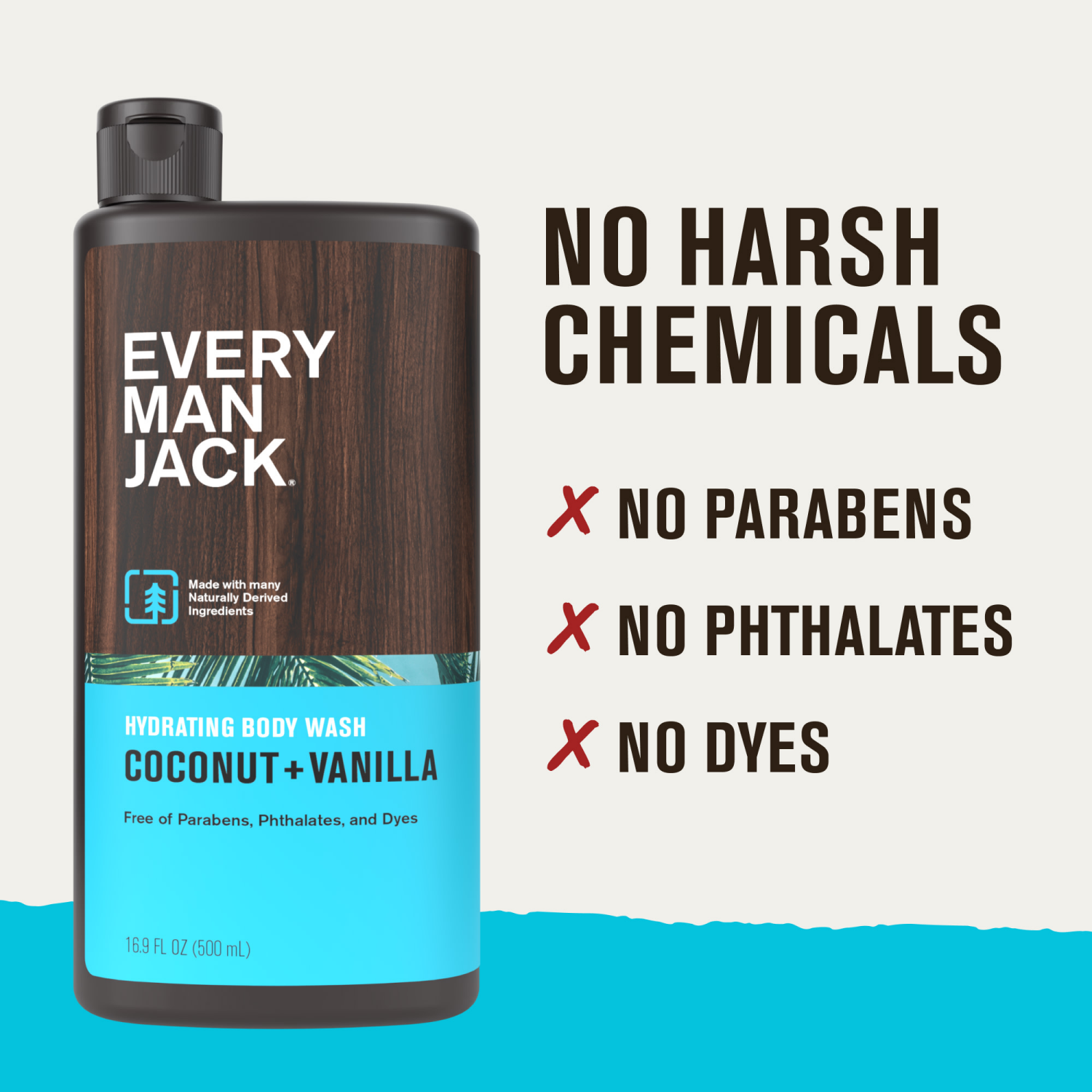 slide 2 of 8, Every Man Jack Hydrating Coconut + Vanilla Body Wash 16.9 fl oz, 16.9 fl oz