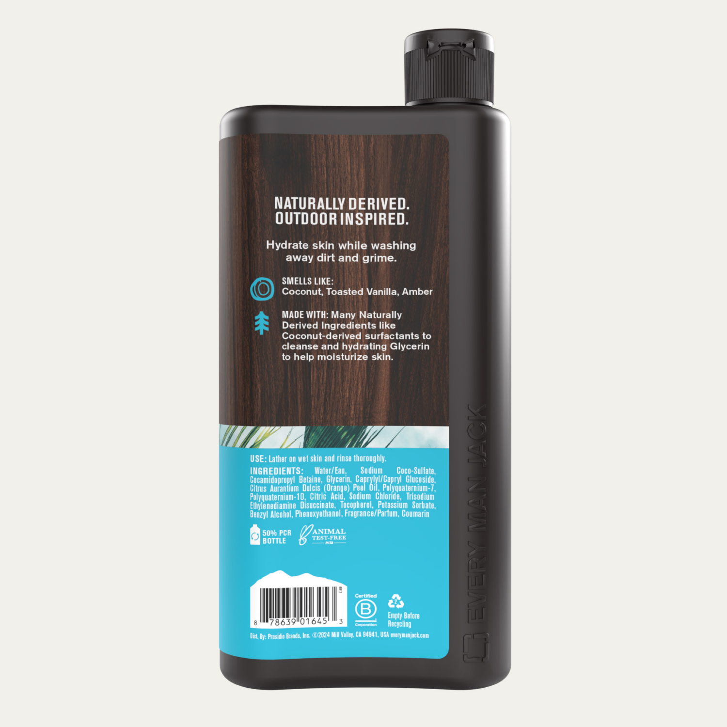 slide 3 of 8, Every Man Jack Hydrating Coconut + Vanilla Body Wash 16.9 fl oz, 16.9 fl oz