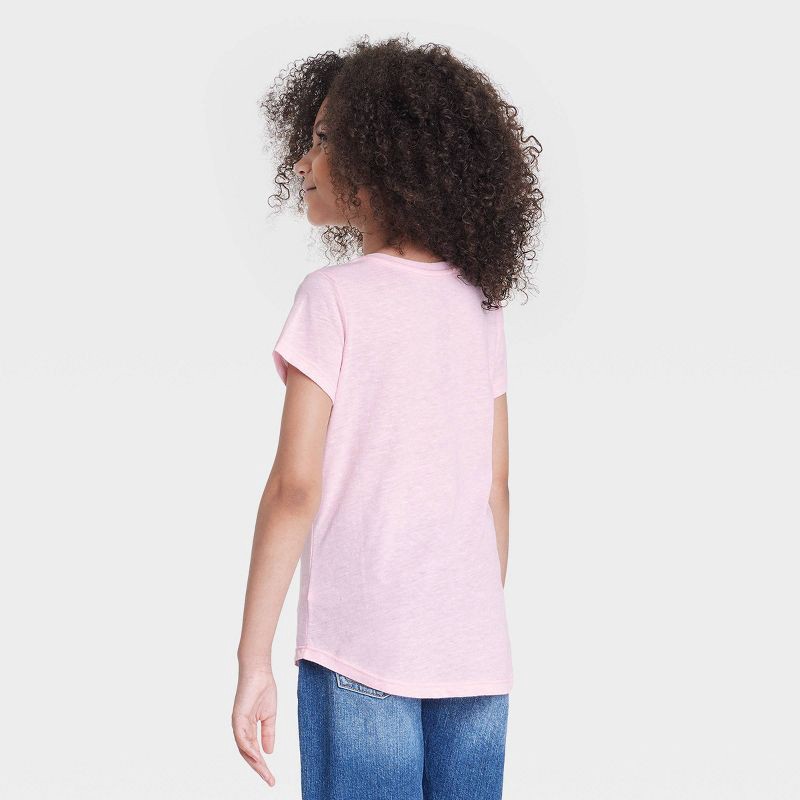 slide 3 of 3, Girls' Hello Kitty and Friends Graphic T-Shirt - Pink L: Lightweight Jersey, Short Sleeve, 1 ct
