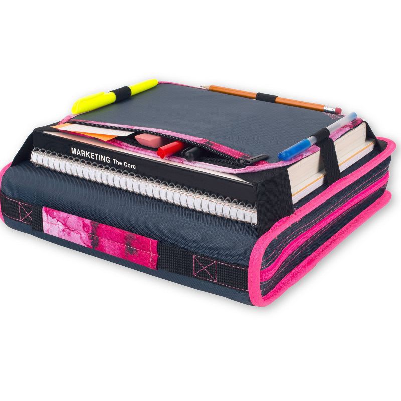 Five Star 2" Sewn Zipper Binder with Expansion Panel Navy/Pink 1 ct Shipt