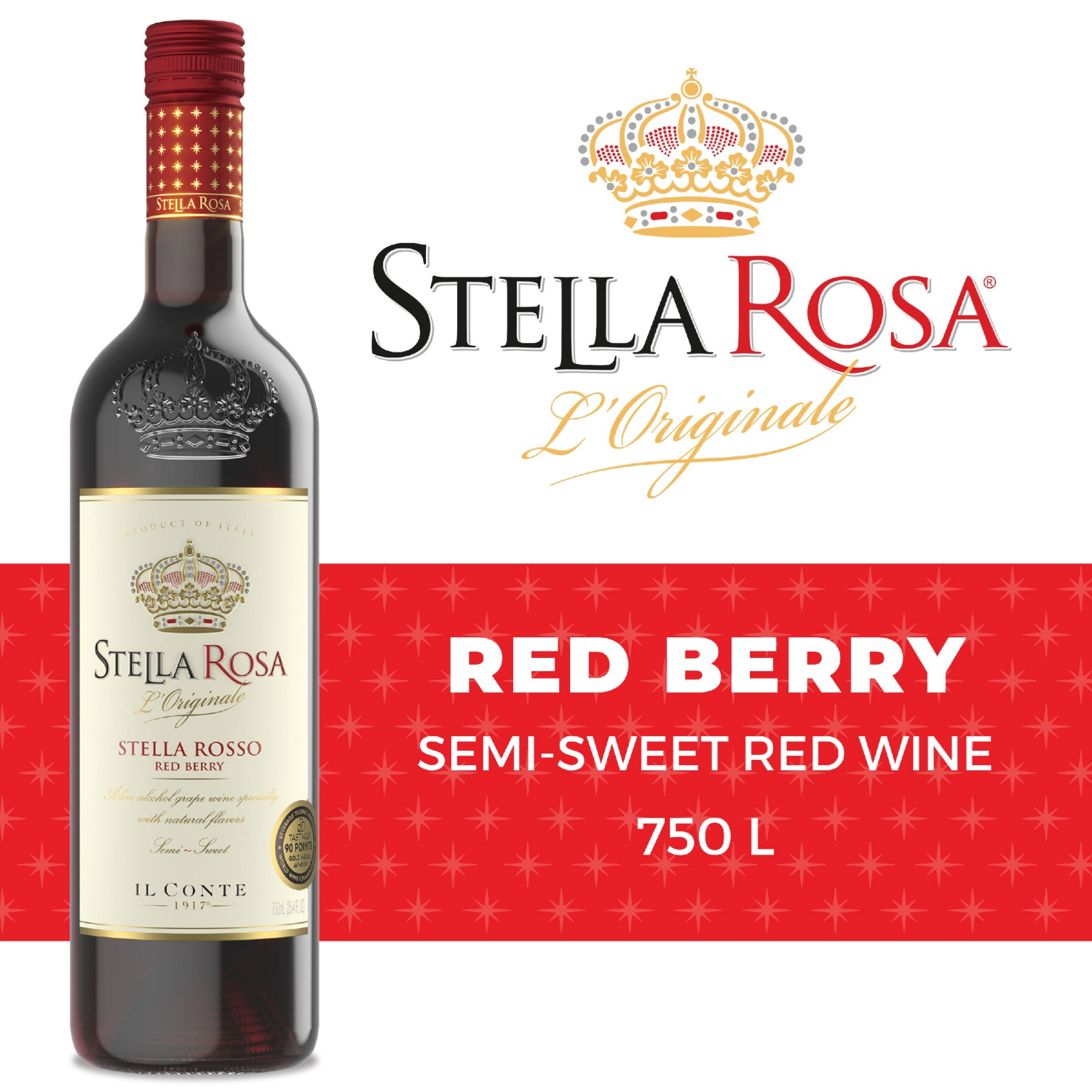 slide 6 of 8, Stella Rosa Rosso Red Berry Semi-Sweet Red Wine 750 ml, 25.4 fl oz