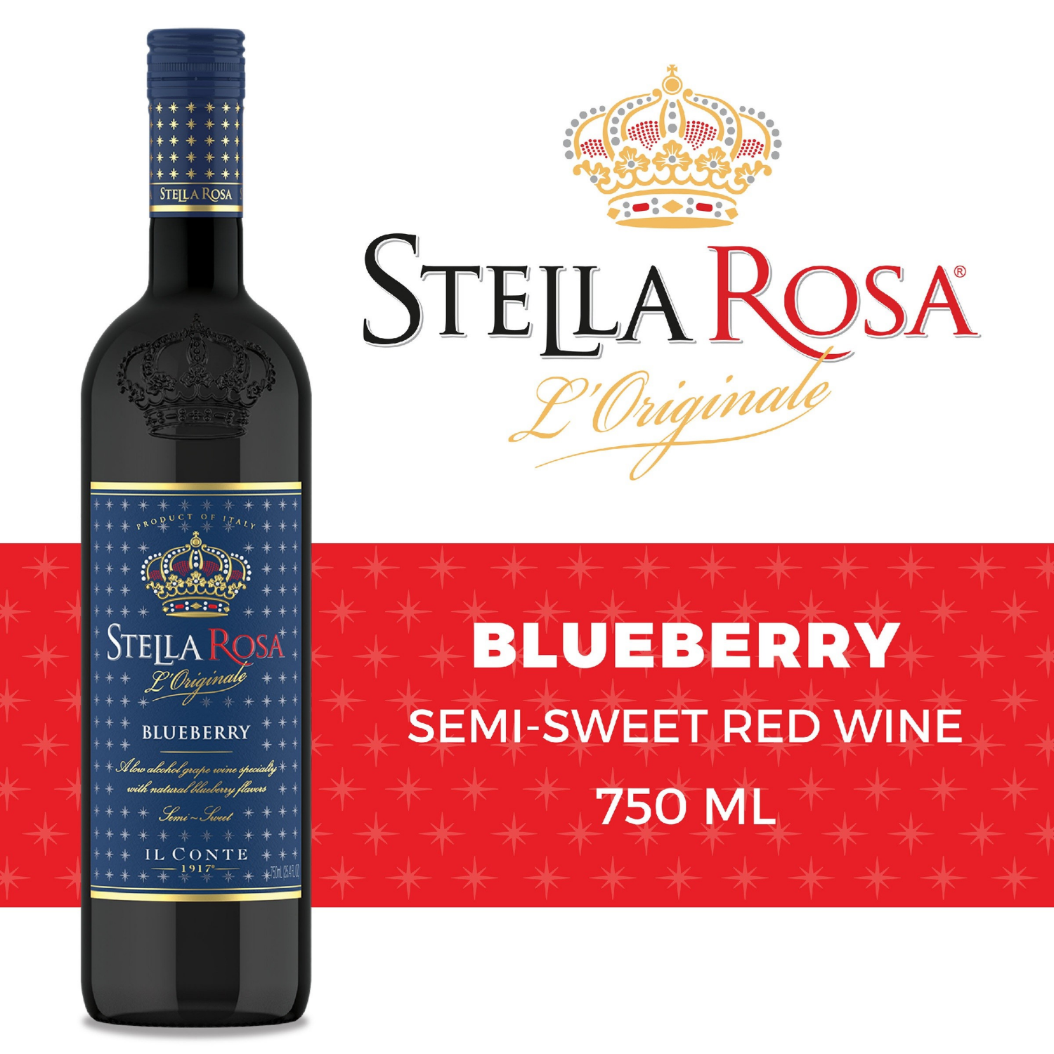 slide 6 of 8, Stella Rosa Blueberry Semi-Sweet Red Wine 750 ml, 25.4 fl oz