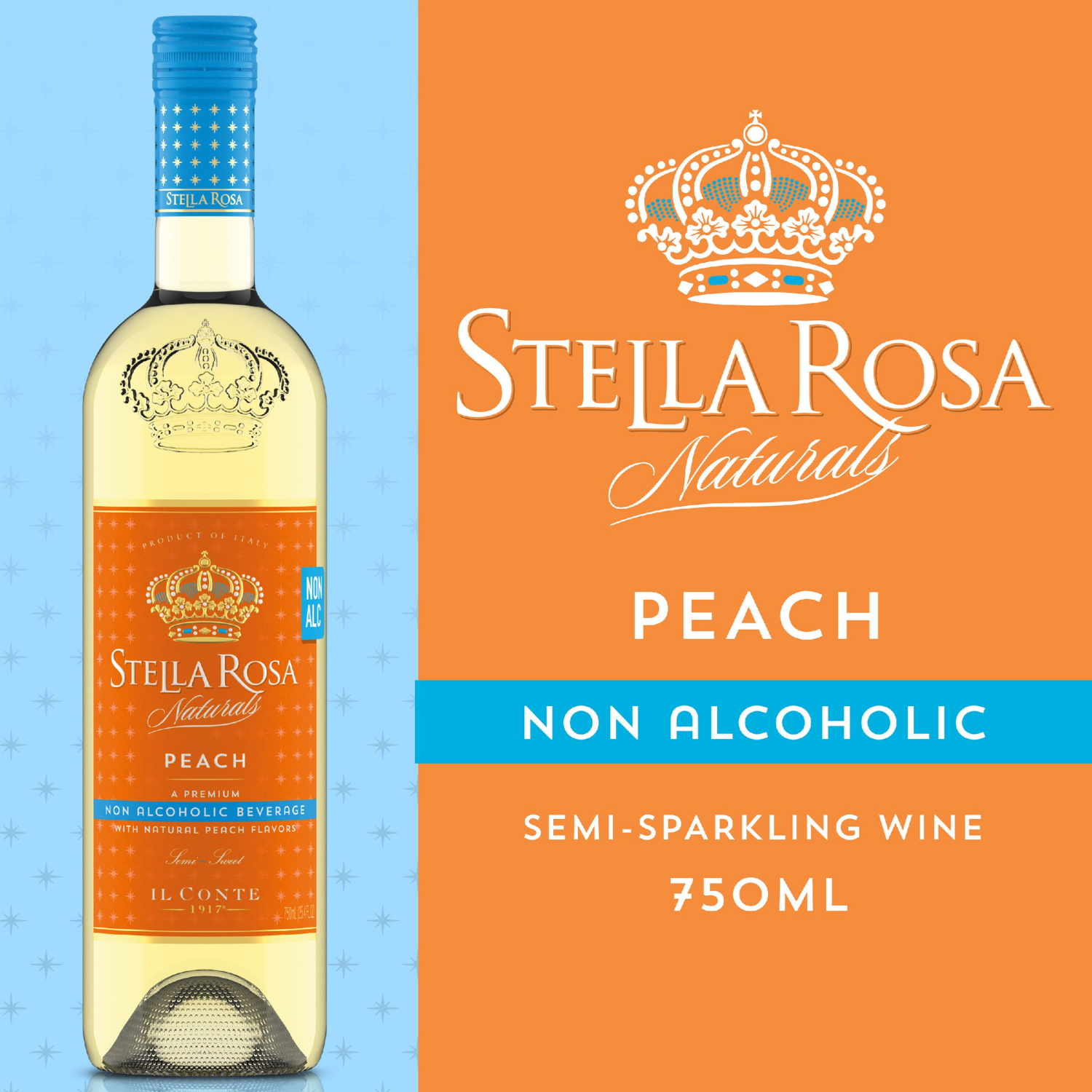 slide 6 of 8, Stella Rosa Naturals Peach Naturals Non-Alcoholic Beverage 750mL, 1 ct