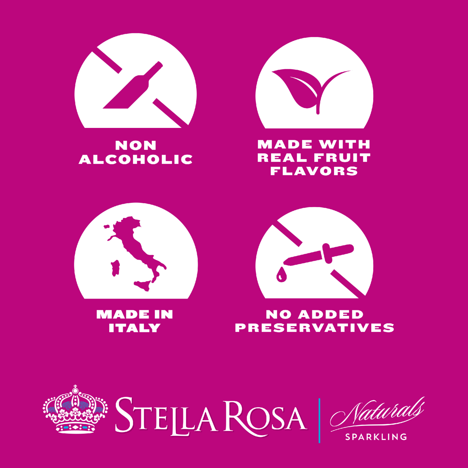 slide 4 of 8, Stella Rosa Naturals Sparkling Non-Alcoholic Italian Cranberry Wine, 750 ml