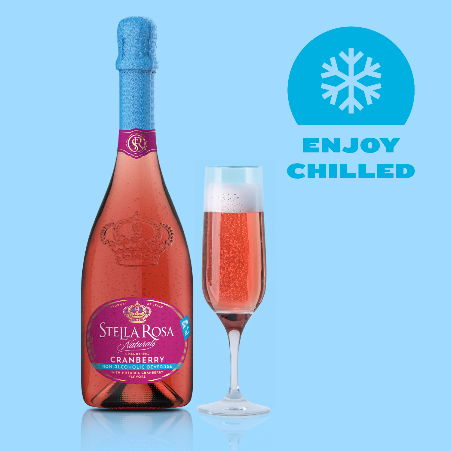 slide 8 of 8, Stella Rosa Naturals Sparkling Non-Alcoholic Italian Cranberry Wine, 750 ml