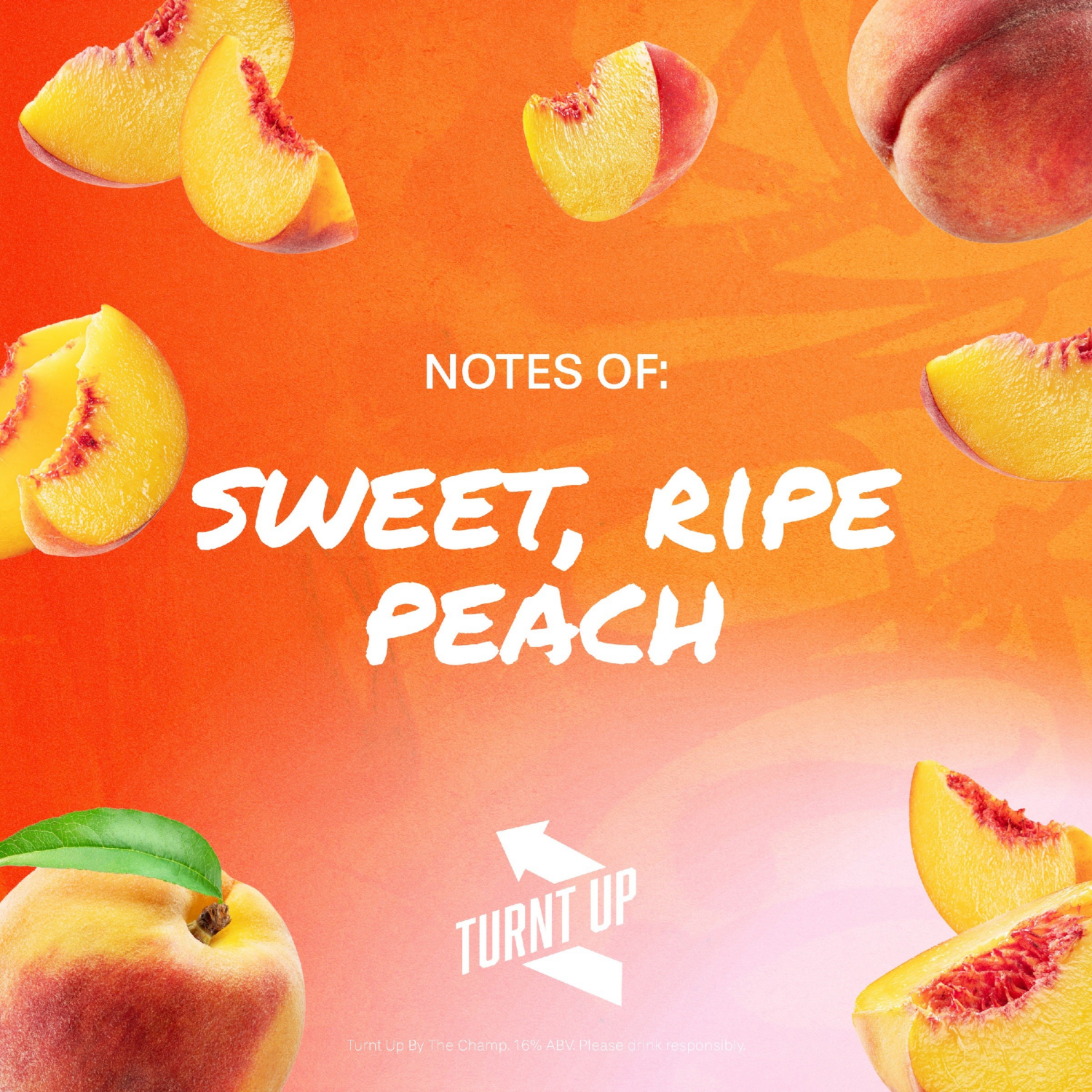 slide 4 of 4, Turnt Up By The Champ Peach Sweet White Wine 750 ml, 750 ml