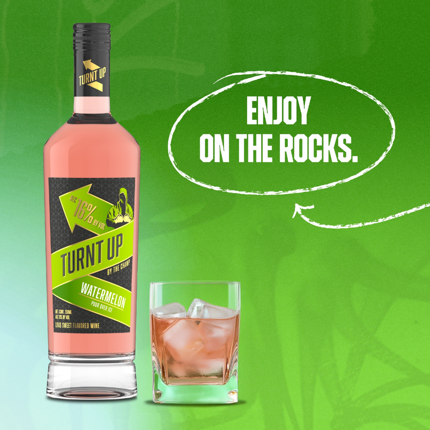 slide 2 of 4, Turnt Up By The Champ Watermelon Sweet Rose Wine 750 ml, 750 ml