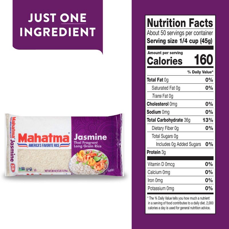 slide 9 of 9, Mahatma Jasmine Rice - 5lb, 5 lb