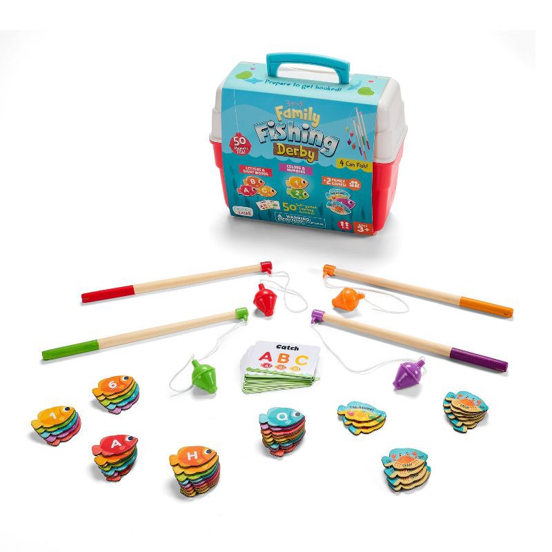 slide 1 of 9, Chuckle & Roar 3-in-1 Family Fishing Derby Game, 1 ct